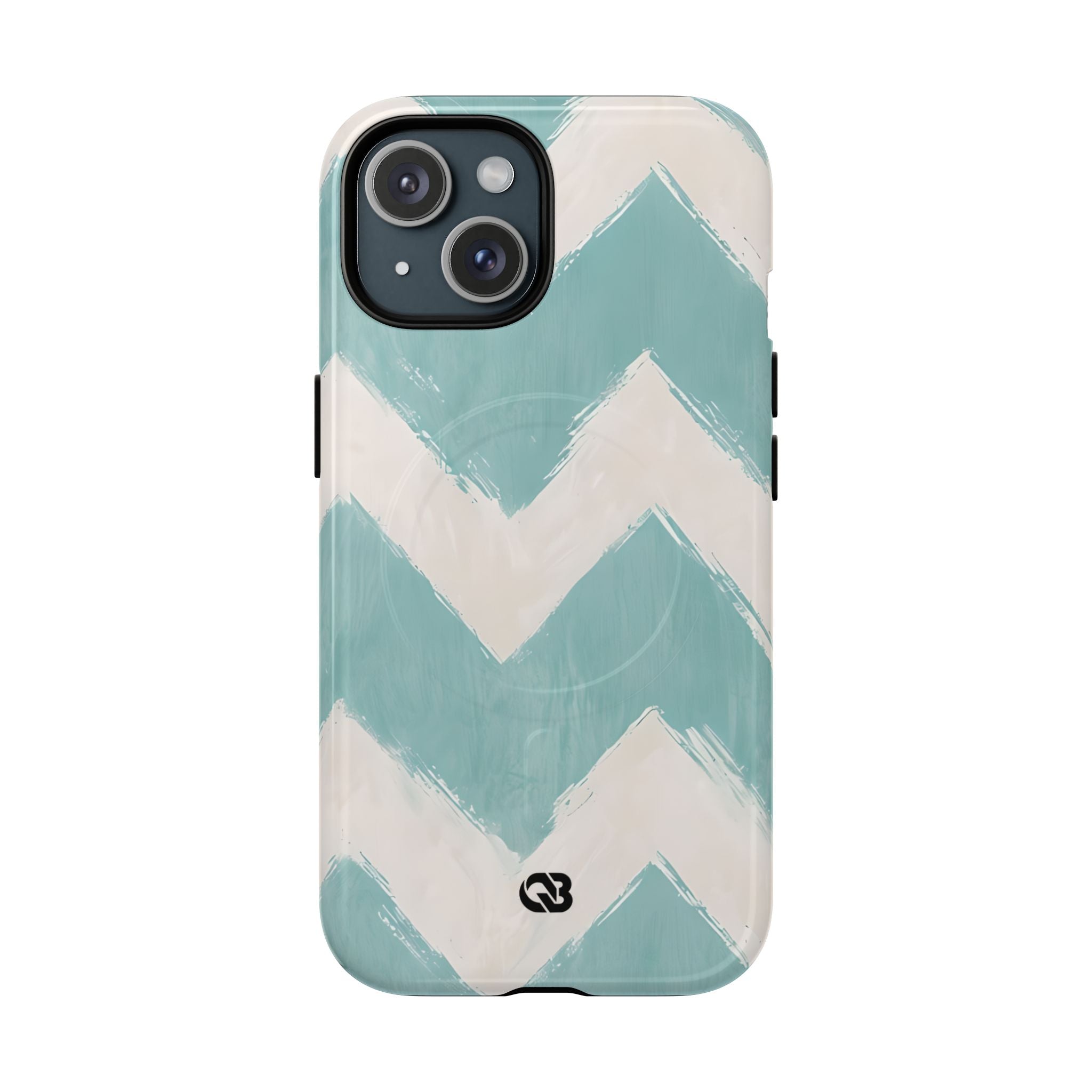 Teal Painted Chevron · Tough+ Phone Case for iPhone · Magsafe