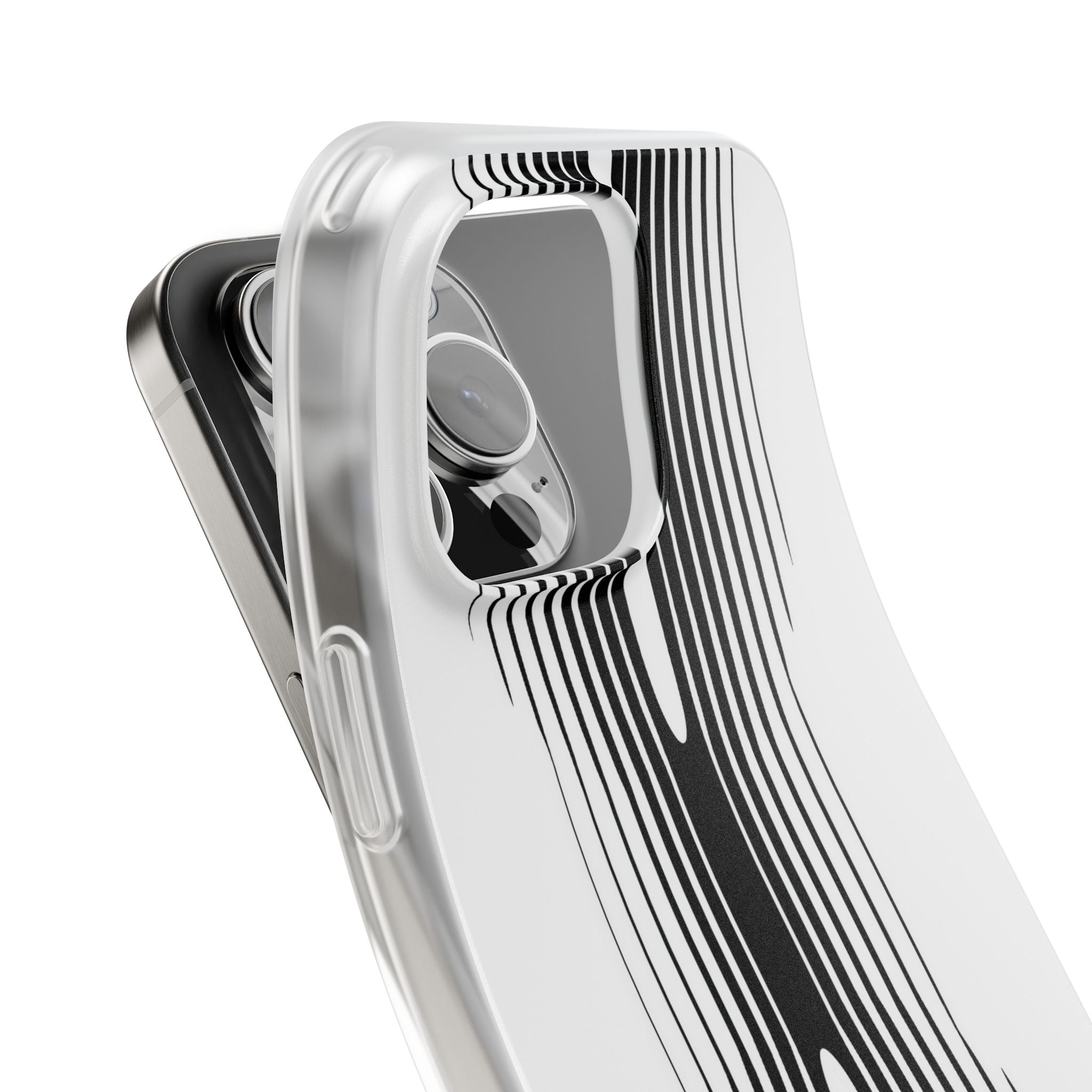 White Lite Phone Case for iPhone - Kinetic Mono Distortion