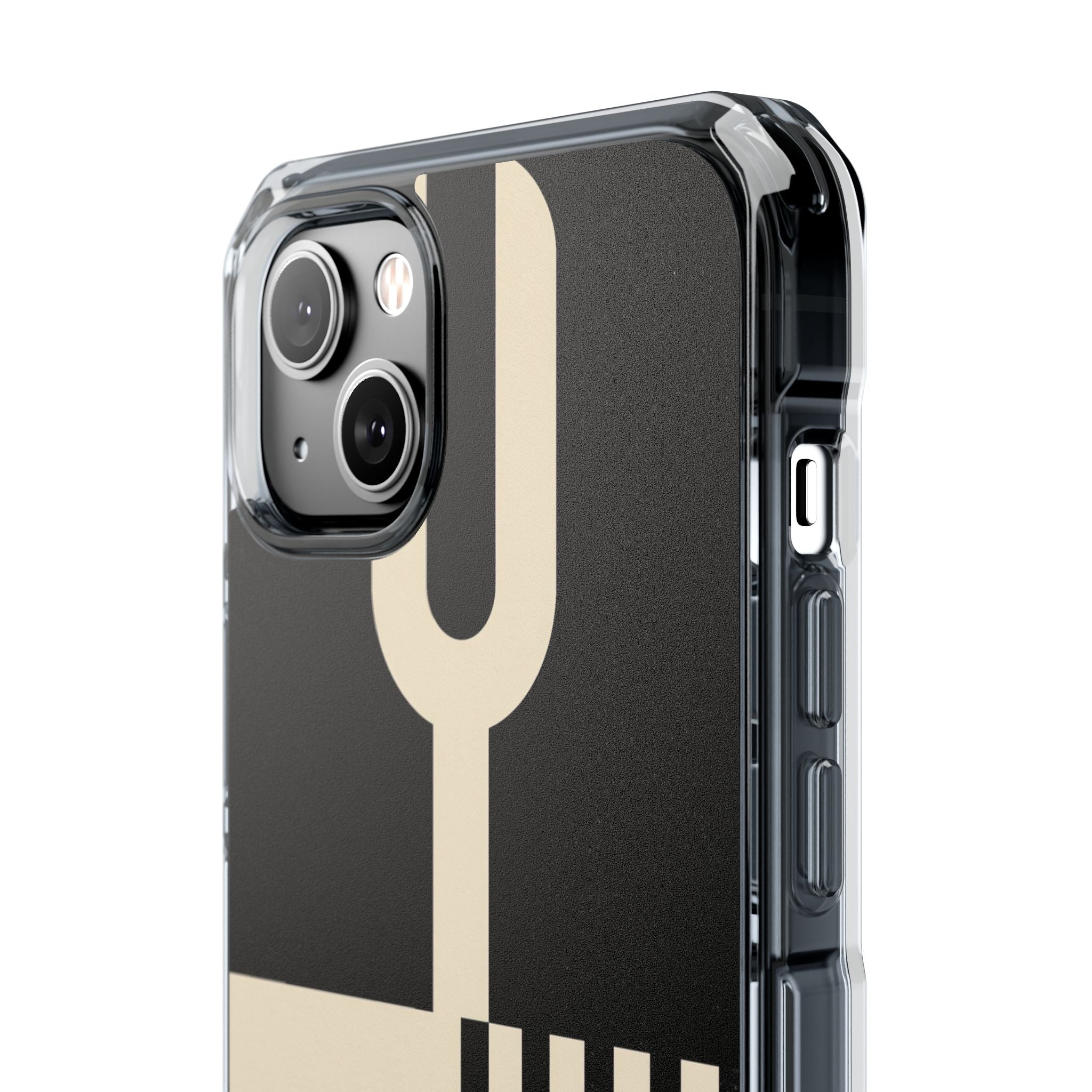 Black Impact MagSafe Phone Case for iPhone - Ivory Signal Grid