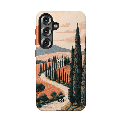 Tuscan Cypress Horizon · Tough Phone Case for Samsung · Orange
