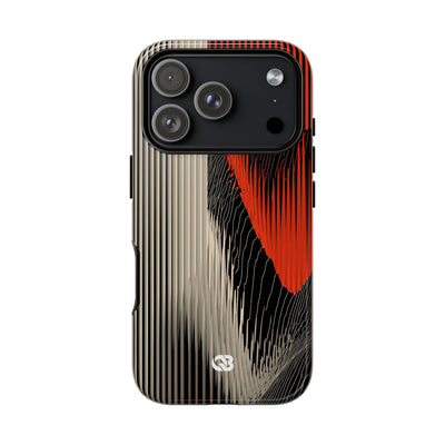 Red Tough Phone Case for iPhone - Crimson Pulse Topo
