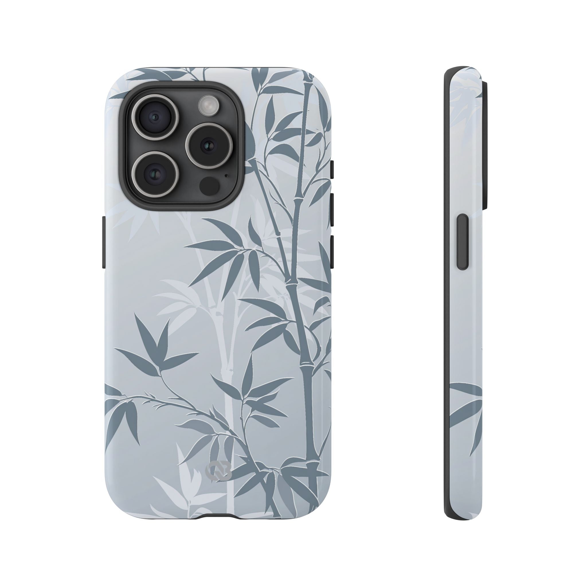 Blue Tough Phone Case for iPhone - Slate Bamboo Shadow