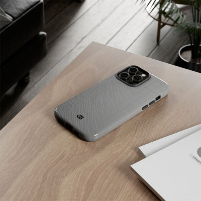 Grey Tough Phone Case for iPhone - Chrome Mesh Warp