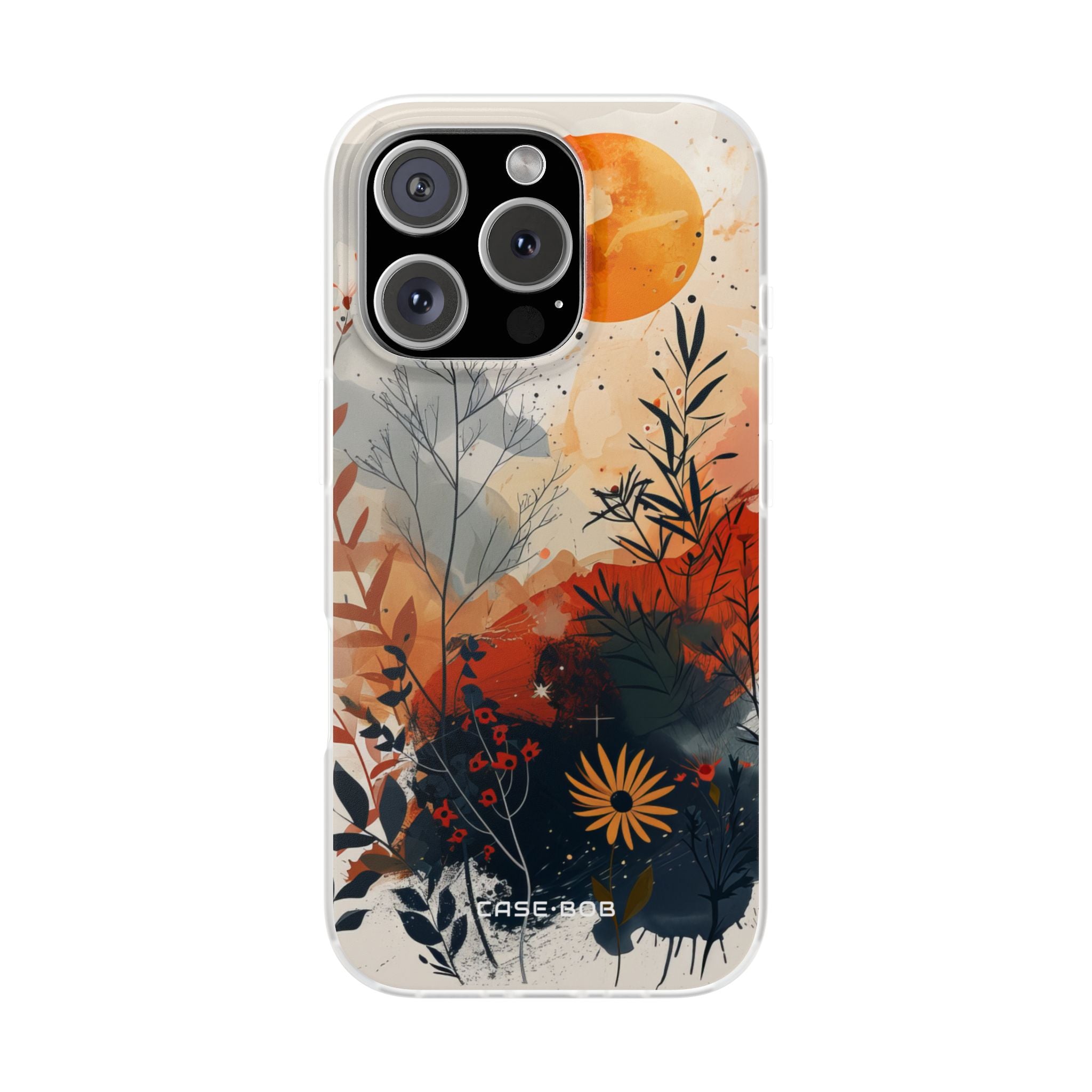 Orange Solstice iPhone 16 Pro Cover - Blød