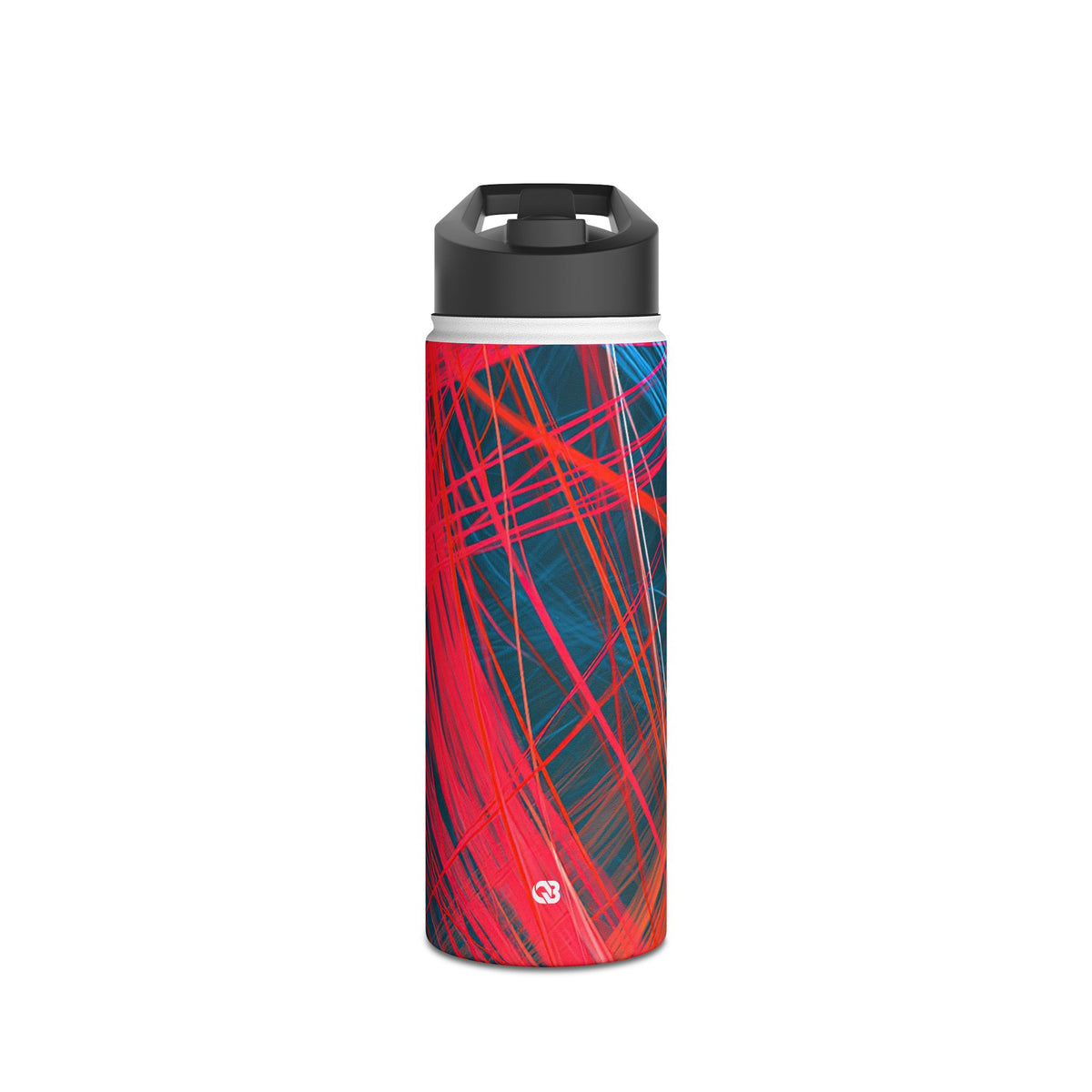 Neon Fiber Stream · Insulated Water Bottle · Red