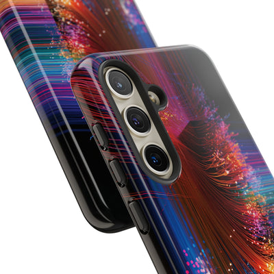 Black Tough Phone Case for Samsung - Cyber Optic Streak
