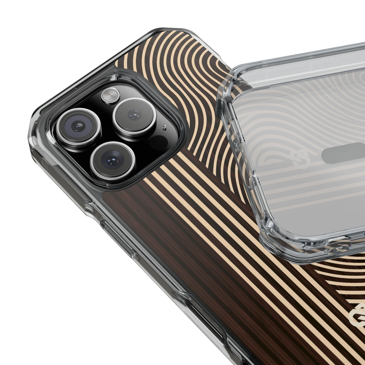 Timber Ring Contour · Clear Impact Magnetic Phone Case for iPhone · Brown
