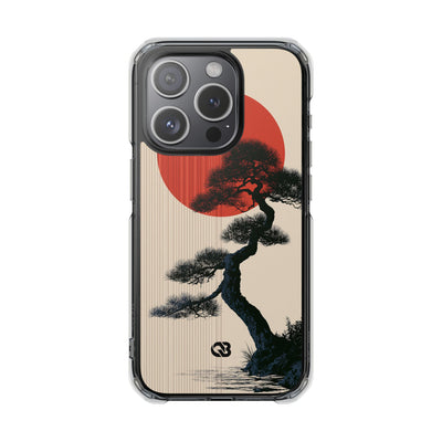 Beige Impact MagSafe Phone Case for iPhone - Kyoto Crimson Pine