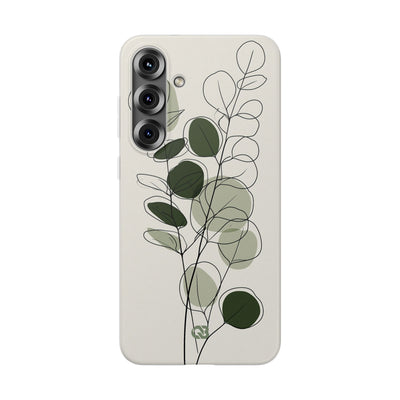 Green Lite Phone Case for Samsung - Muted Eucalyptus Sketch