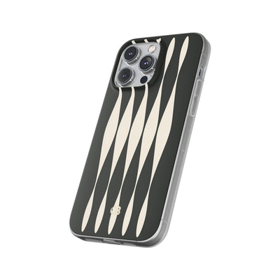 Black Lite Phone Case for iPhone - Ivory Spindle Grid