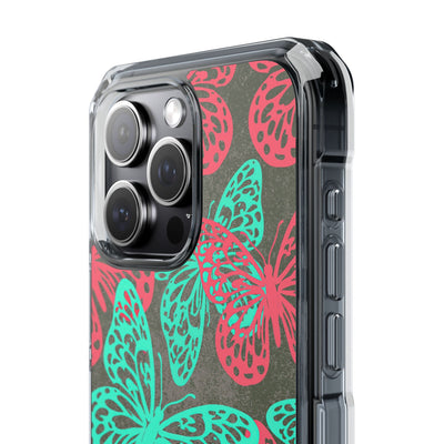 Electric Papillon · Clear Impact Magnetic Phone Case for iPhone · Pink