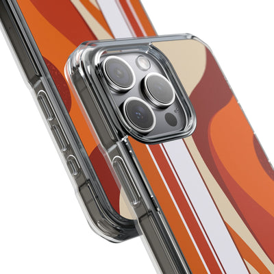 Terracotta Strata · Clear Impact Magnetic Phone Case for iPhone · Orange
