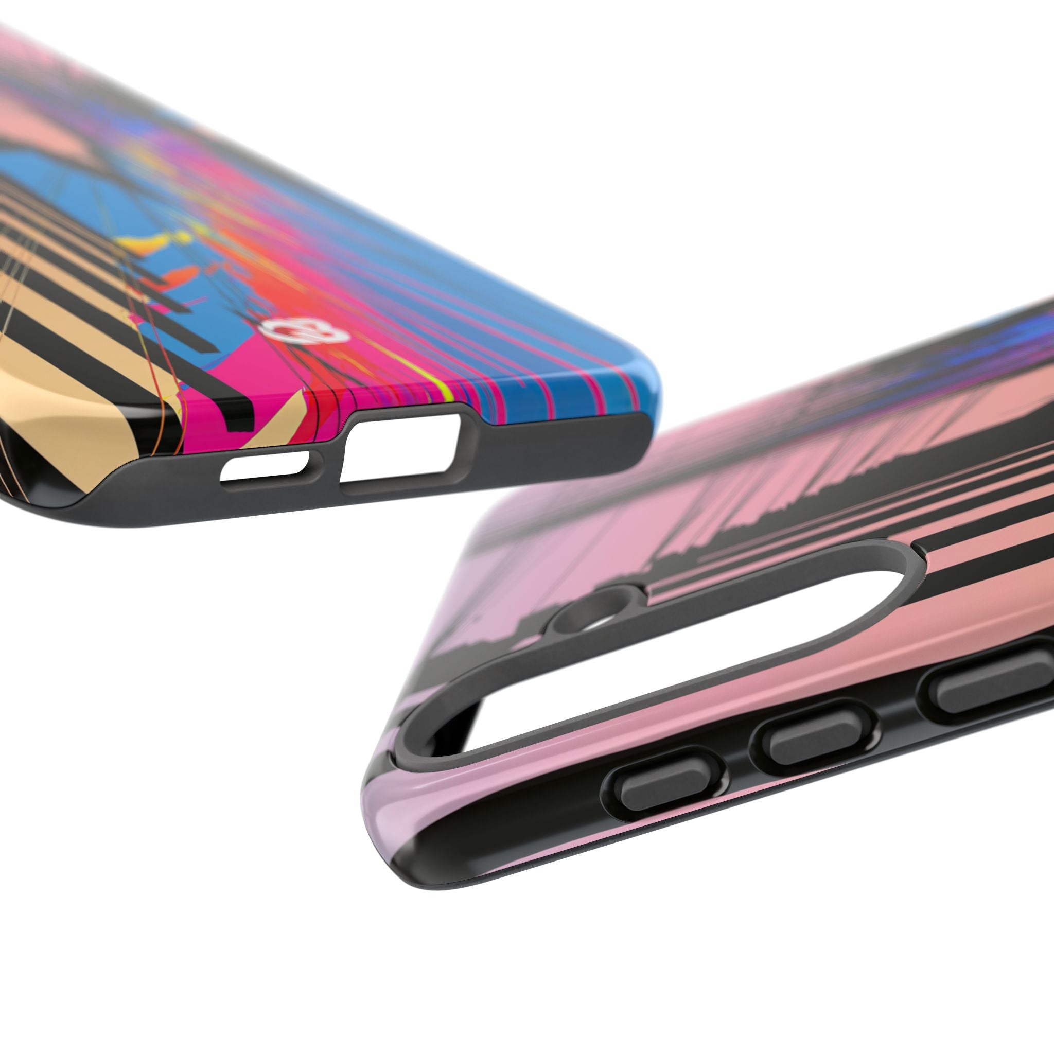 Blue Tough Phone Case for Samsung - Fractured Data Skyline