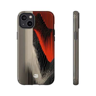 Red Tough Phone Case for iPhone - Crimson Pulse Topo