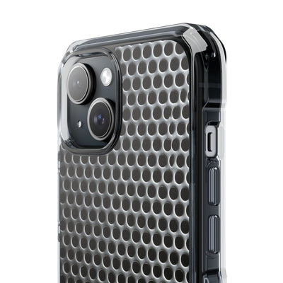 Silver Impact MagSafe Phone Case for iPhone - Brutalist Steel Mesh