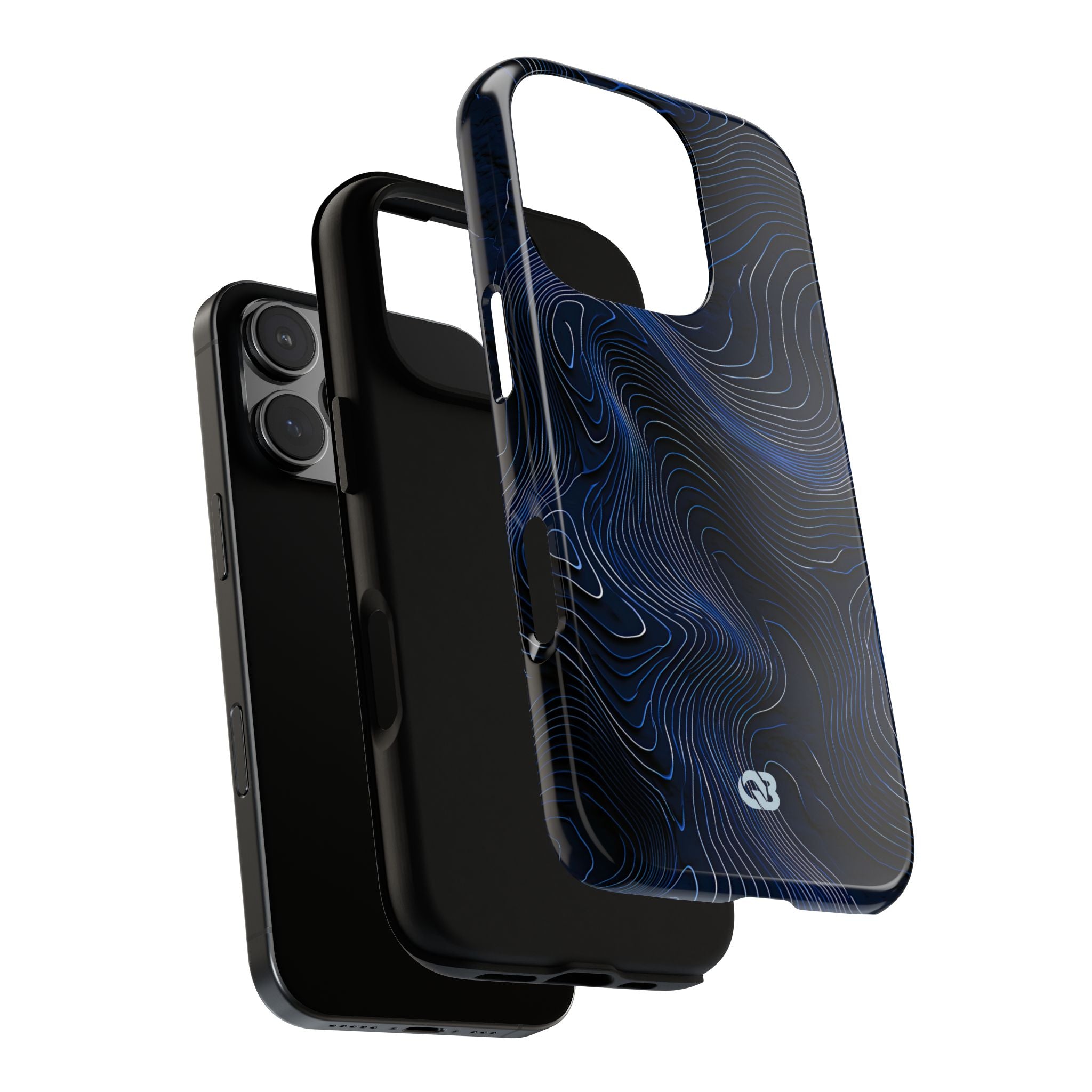 Blue Tough Phone Case for iPhone - Cobalt Contour Ridge