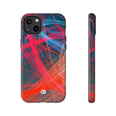 Neon Fiber Stream · Tough Phone Case for iPhone · Red