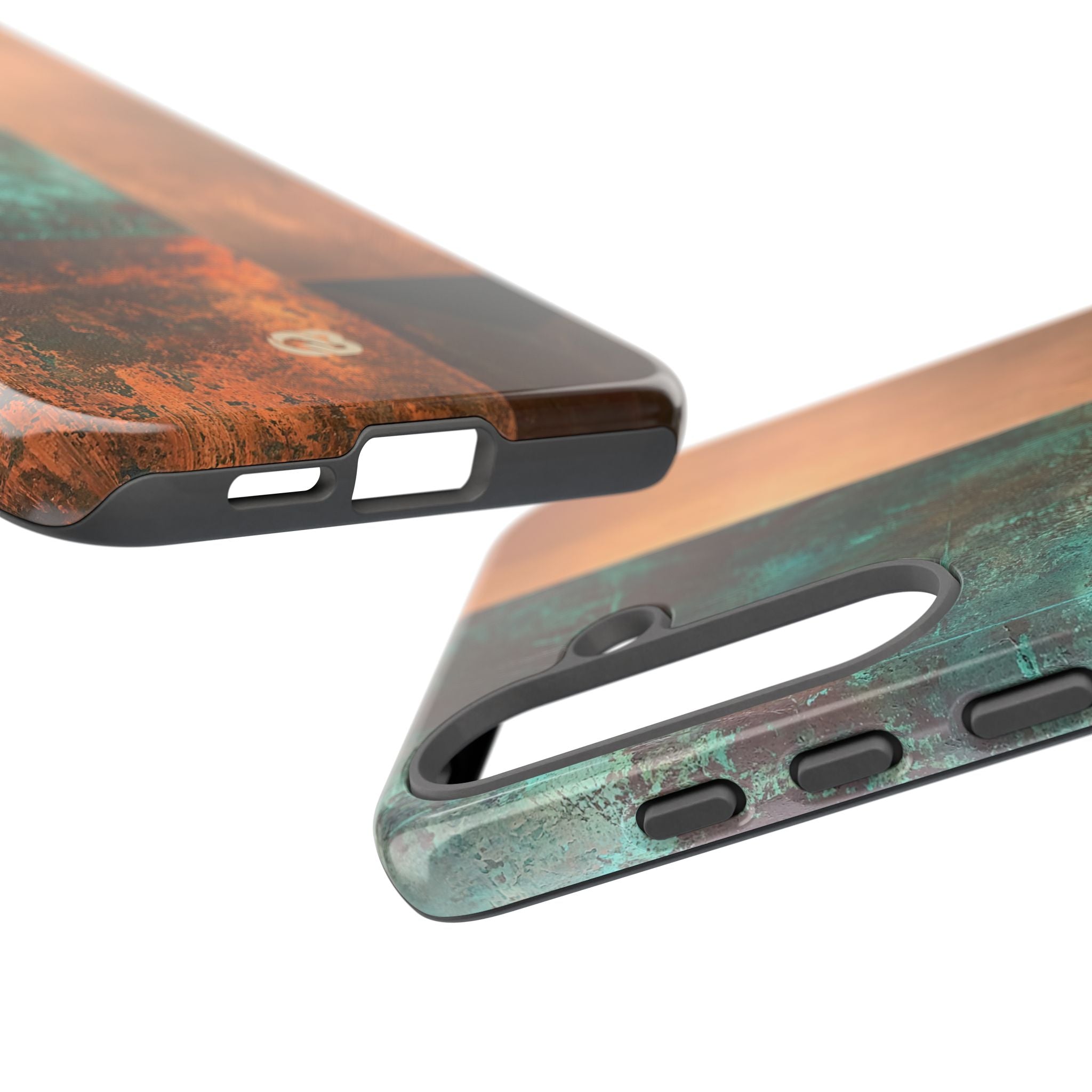 Teal Tough Phone Case for Samsung - Verdigris Copper Slab
