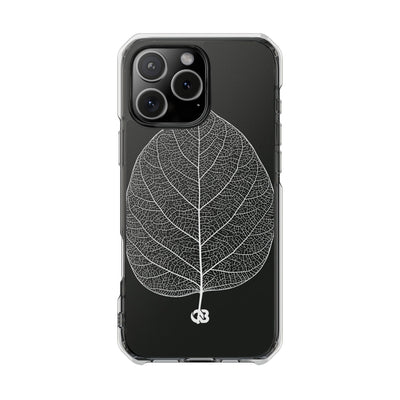 Black Impact MagSafe Phone Case for iPhone - Bleached Leaf Lattice