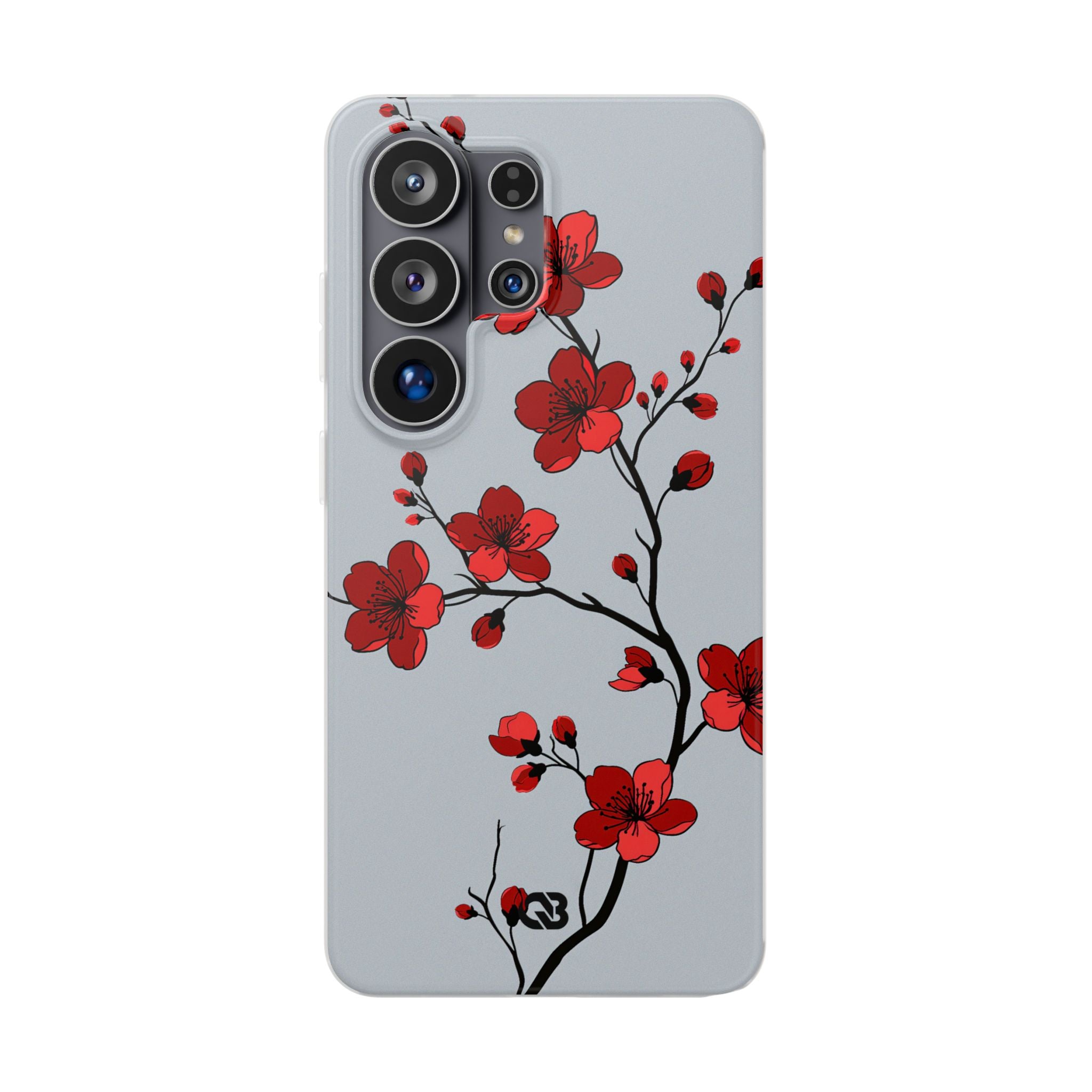 Grey Lite Phone Case for Samsung - Crimson Blossom Onyx