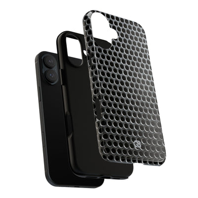 Silver Tough Phone Case for iPhone - Brutalist Steel Mesh