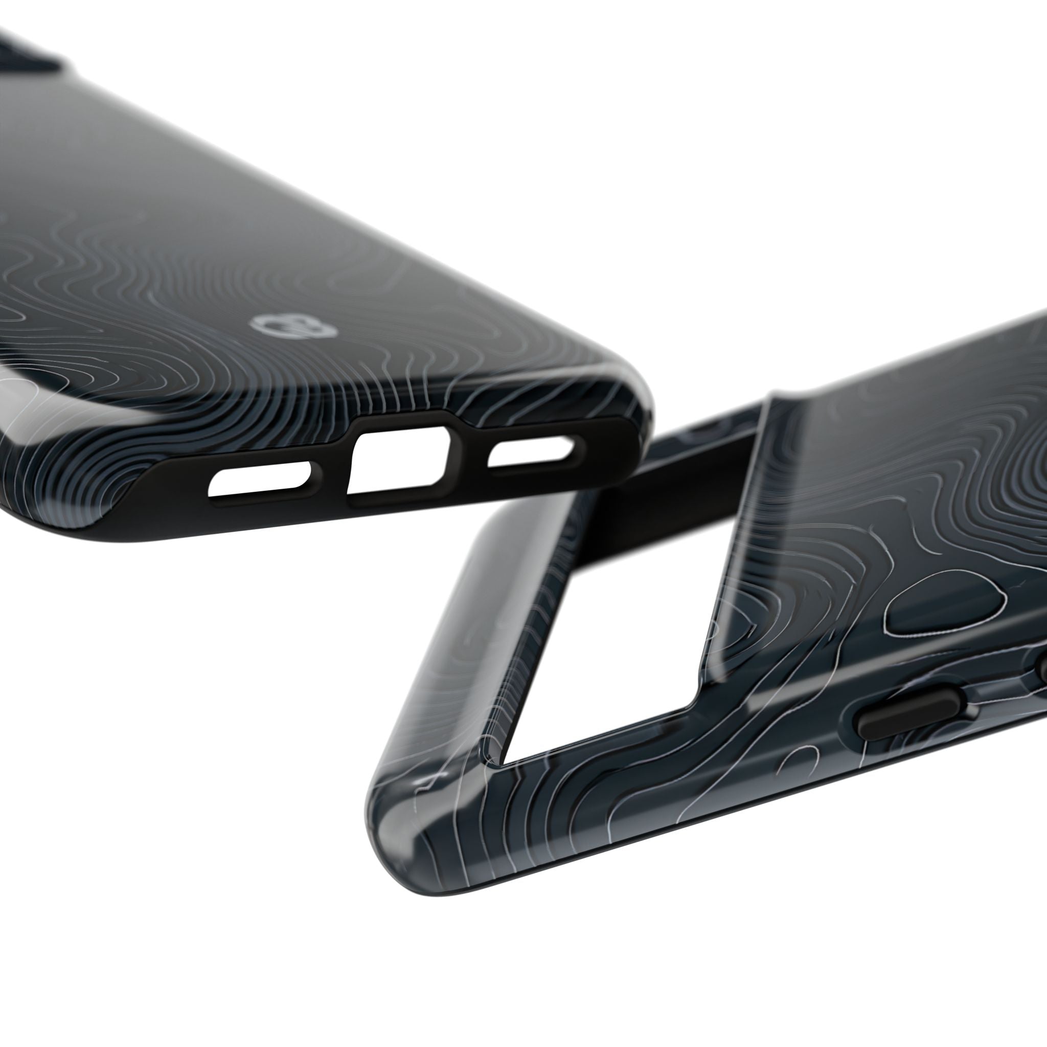 Black Tough Phone Case for Google Pixel - Obsidian Ridge Topo