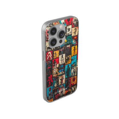 Kuvioitu ruudukko iPhone 14 Pro -pehmeä suojakotelo