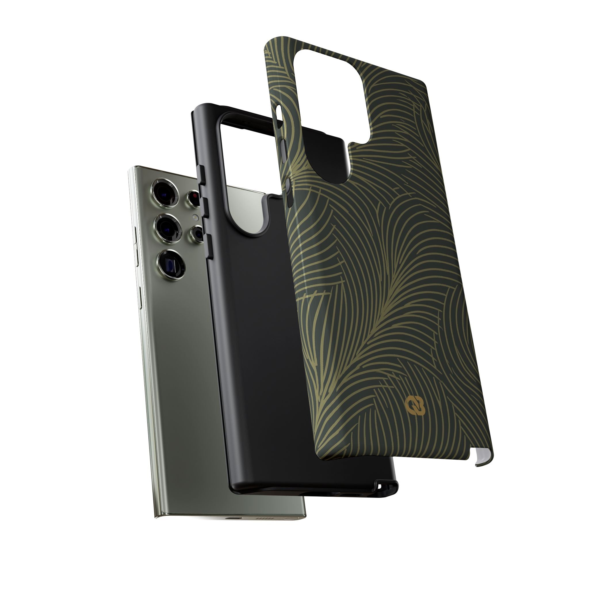 Green Tough Phone Case for Samsung - Dark Olive Plume