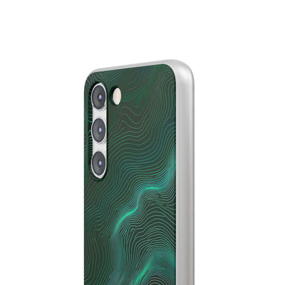 Teal Lite Phone Case for Samsung - Neon Jade Contour