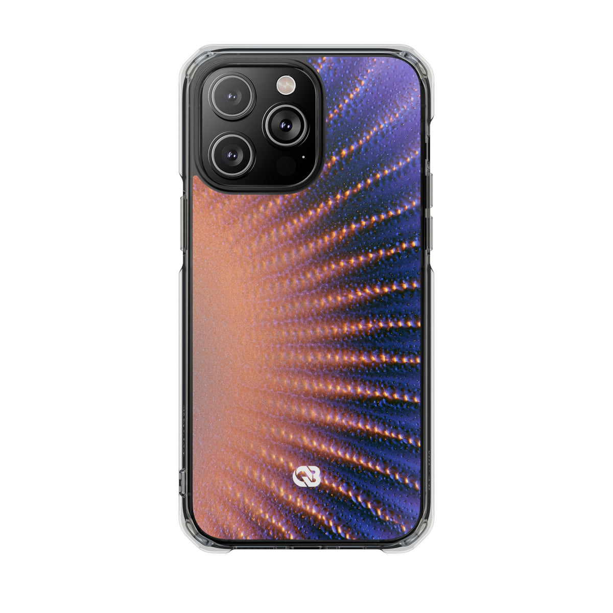 Luminous Aura Burst · Clear Impact Magnetic Phone Case for iPhone · Blue