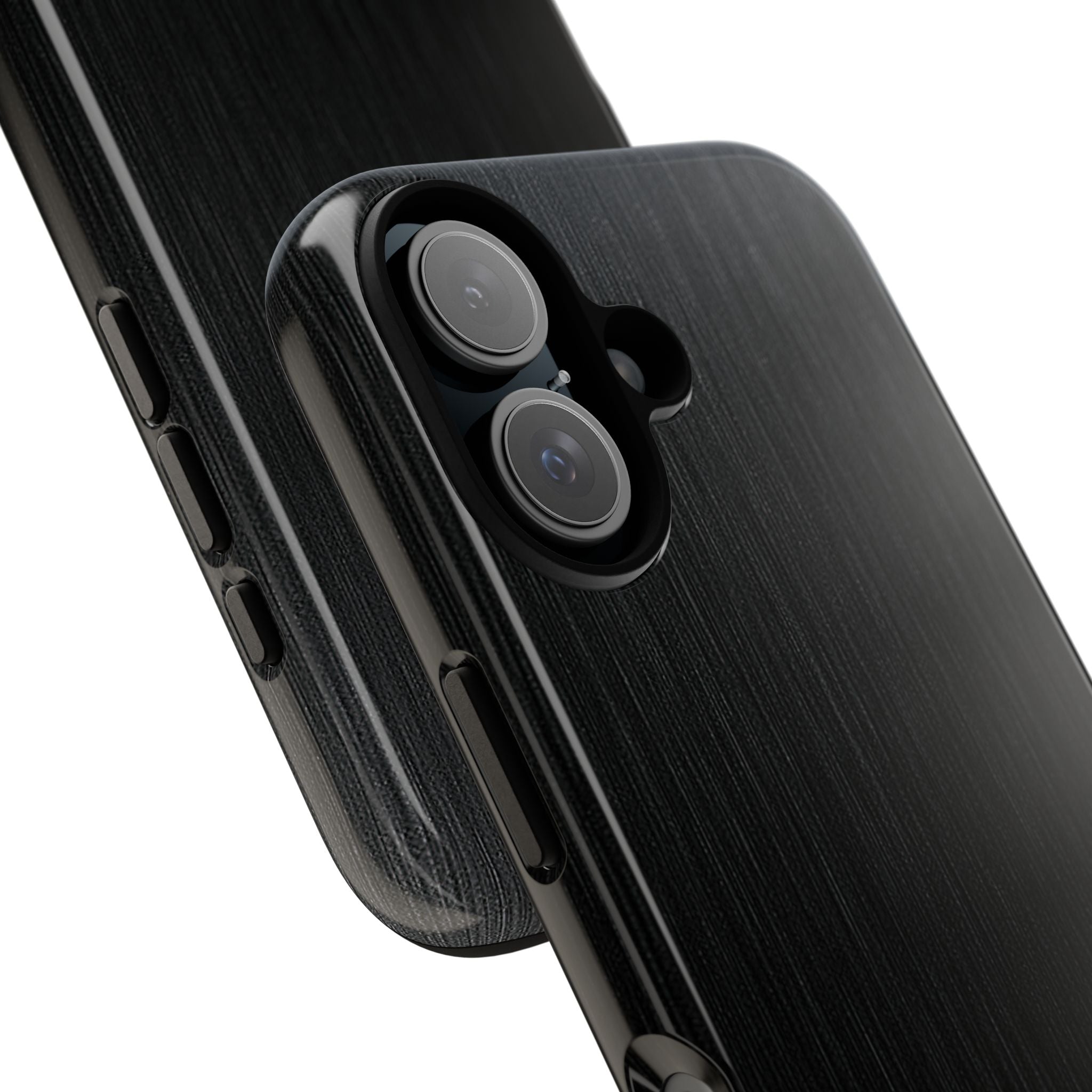 Black Tough Phone Case for iPhone - Brushed Obsidian Slate