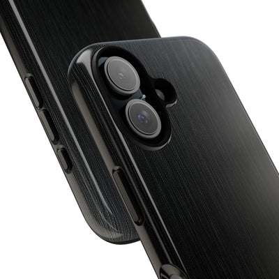 Black Tough Phone Case for iPhone - Brushed Obsidian Slate