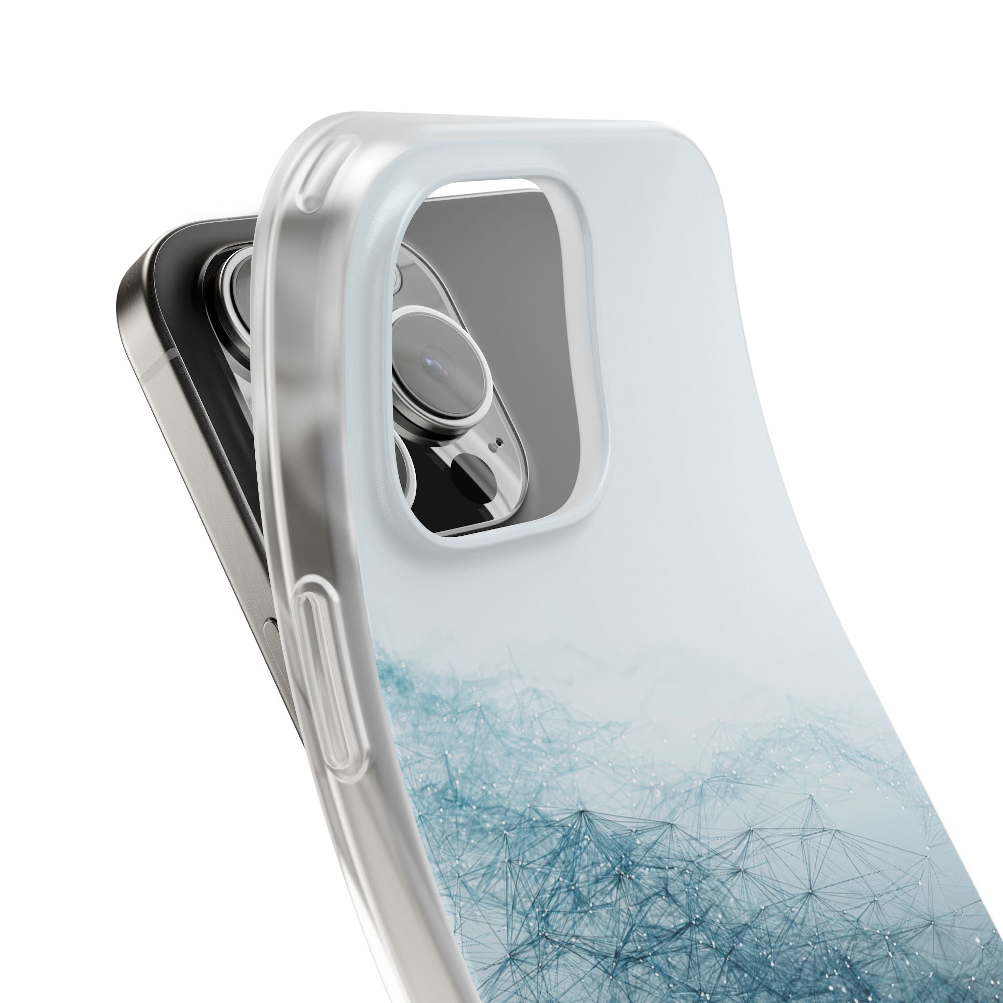 Teal Lite Phone Case for iPhone - Cyan Vector Lattice