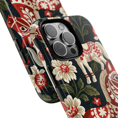 Nordic Dala Meadow · Tough Phone Case for iPhone · Red
