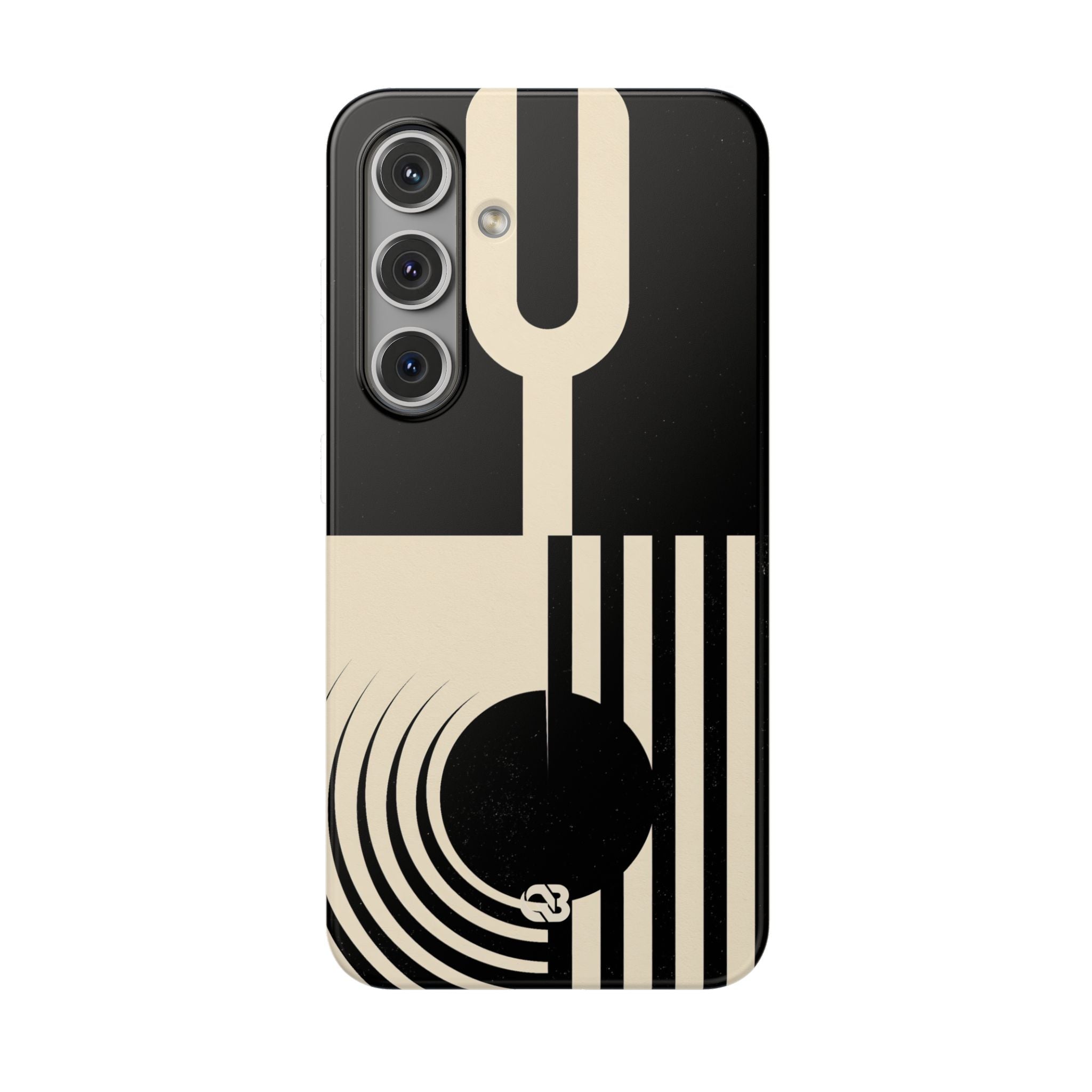 Black Lite Phone Case for Samsung - Ivory Signal Grid