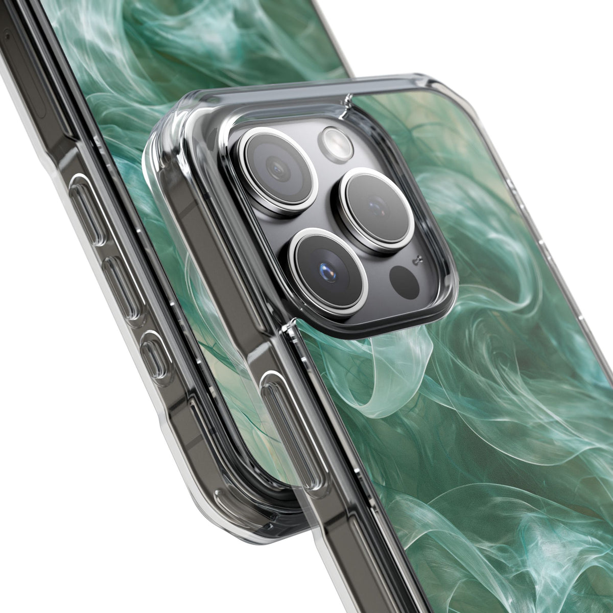 Translucent Aqua Flow · Clear Impact Magnetic Phone Case for iPhone · Teal