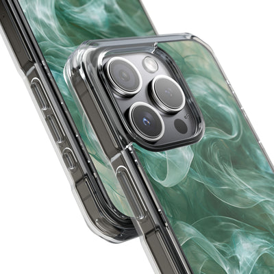 Translucent Aqua Flow · Clear Impact Magnetic Phone Case for iPhone · Teal