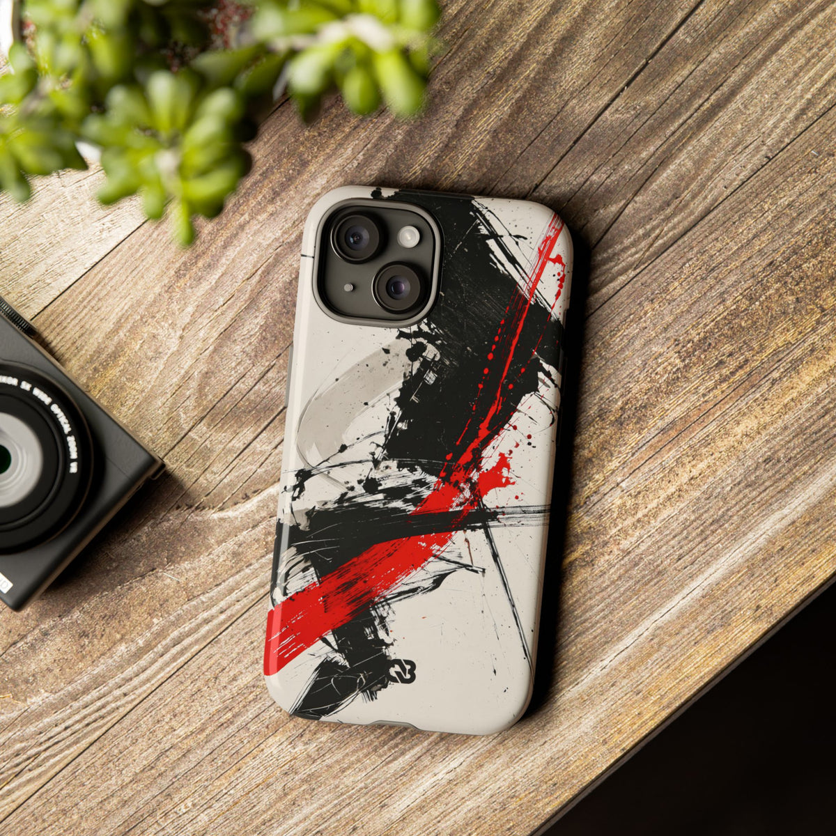 Crimson Sumi Slash · Tough Phone Case for iPhone · White