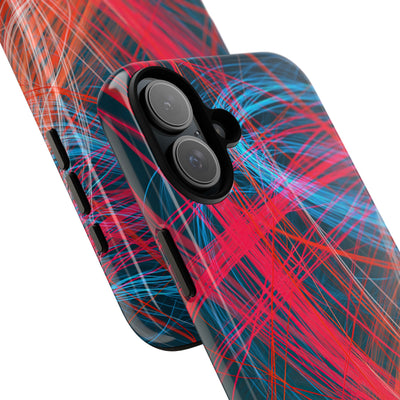 Neon Fiber Stream · Tough Phone Case for iPhone · Red