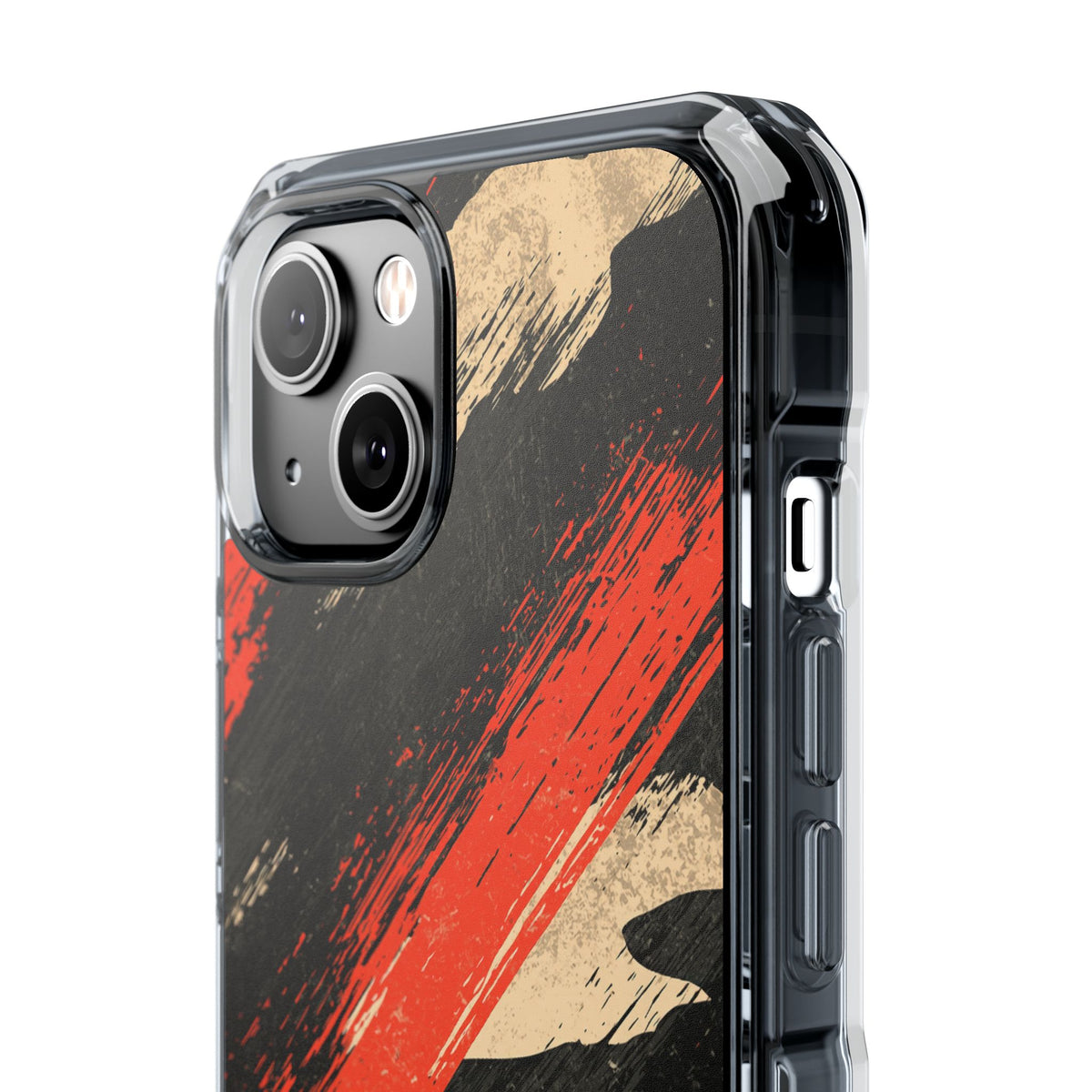 Urban Slash Camo · Clear Impact Magnetic Phone Case for iPhone · Black