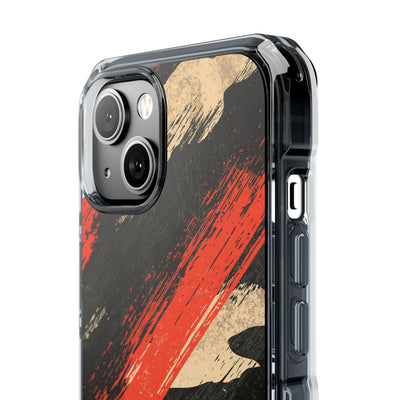 Urban Slash Camo · Clear Impact Magnetic Phone Case for iPhone · Black