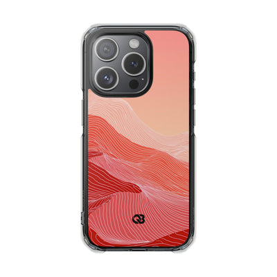 Red Impact MagSafe Phone Case for iPhone - Crimson Ridge Contour