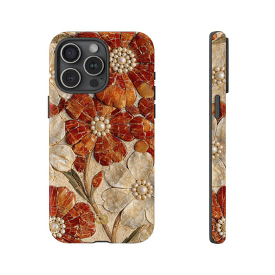 Carnelian Pearl Bloom · Tough Phone Case for iPhone · Orange