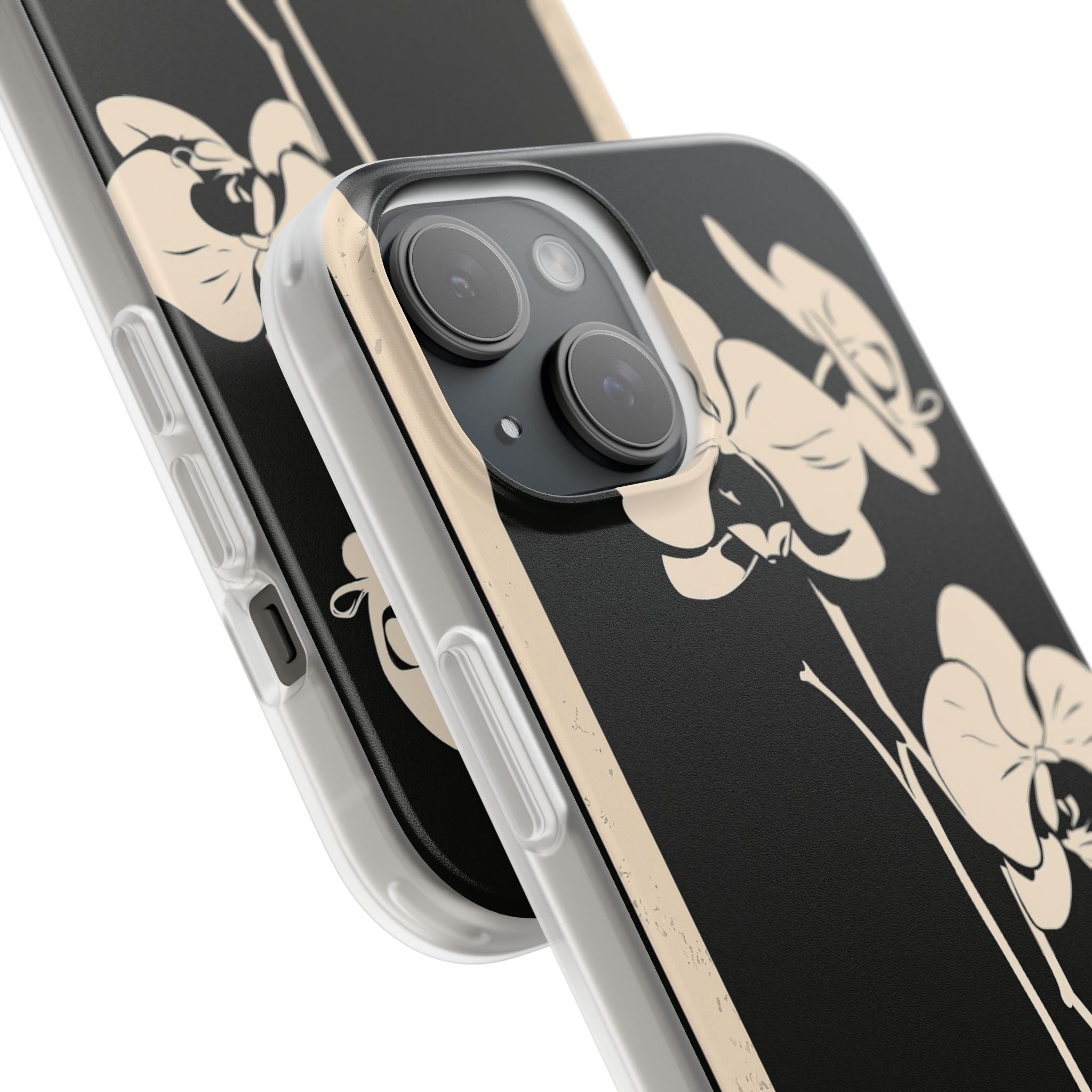 Black Lite Phone Case for iPhone - Obsidian Bone Orchid