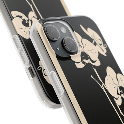 Black Lite Phone Case for iPhone - Obsidian Bone Orchid