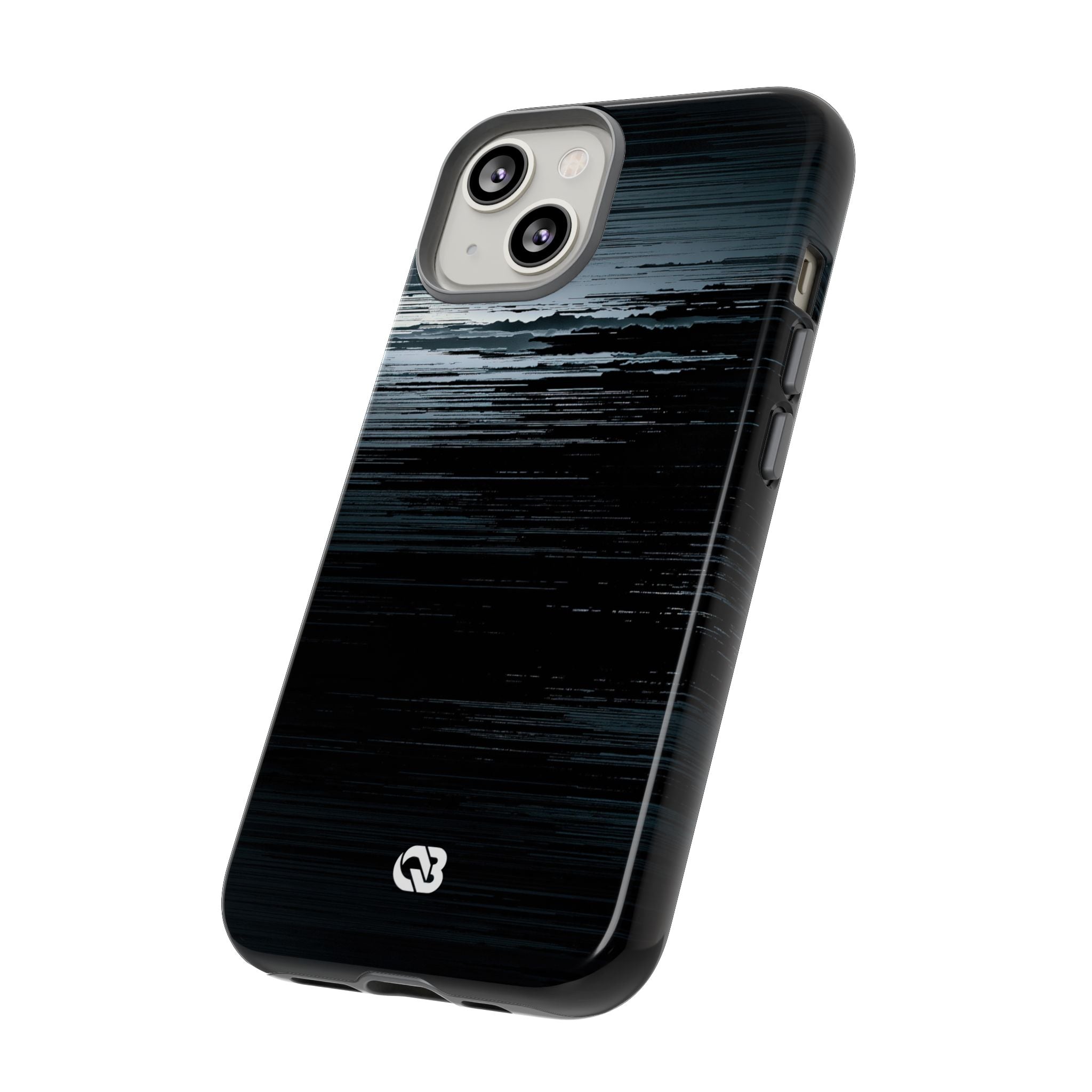 Black Tough Phone Case for iPhone - Frozen Signal Glitch