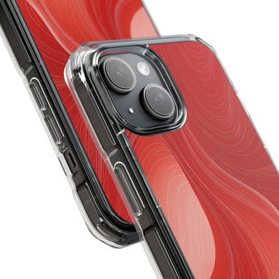 Red Impact MagSafe Phone Case for iPhone - Crimson Silk Strands
