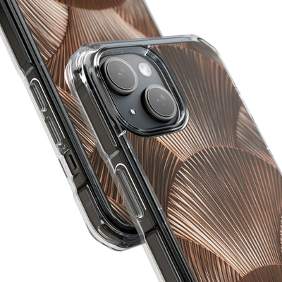 Rose Gilded Fan · Clear Impact Magnetic Phone Case for iPhone · Gold