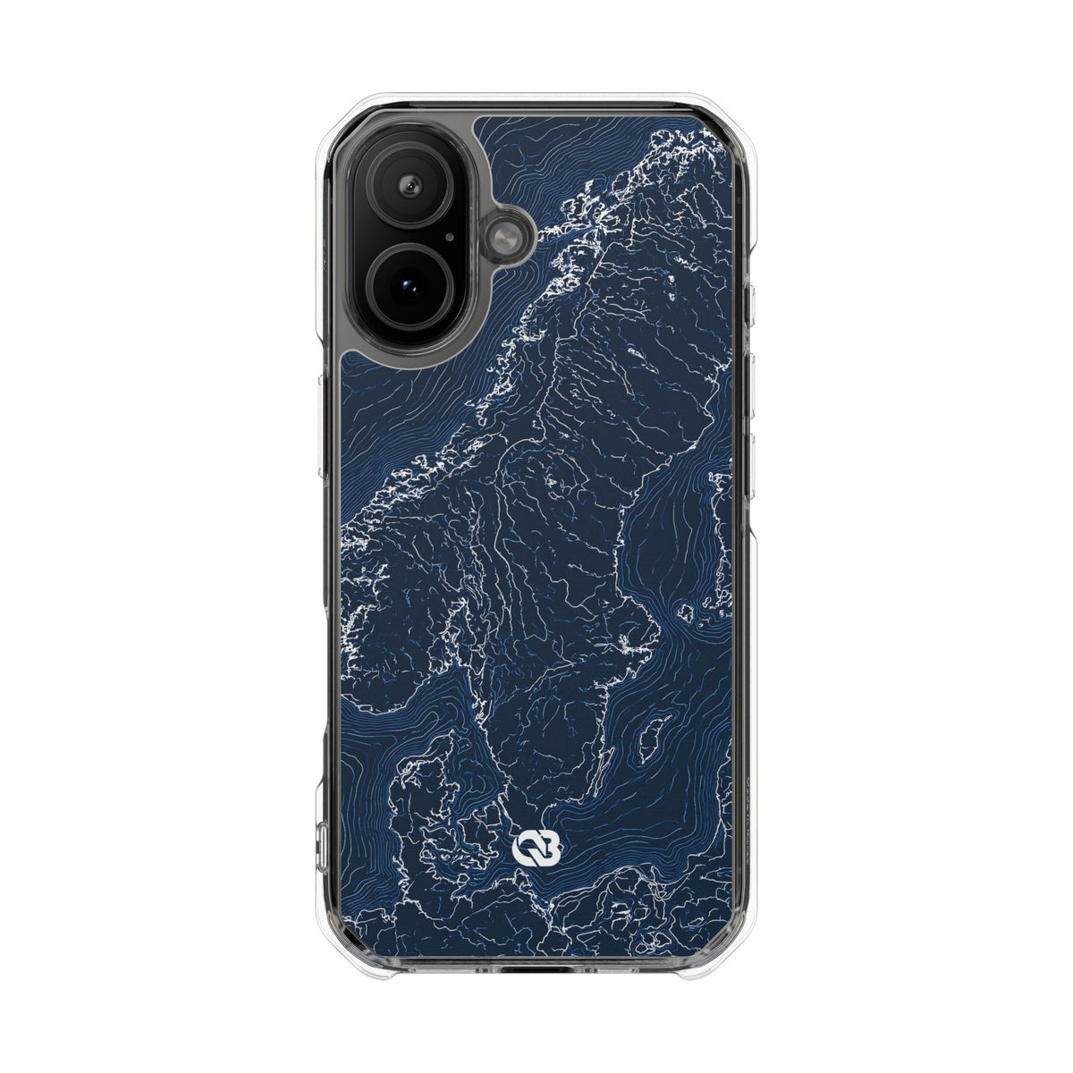 Nordic Contour Chart · Clear Impact Magnetic Phone Case for iPhone · Blue