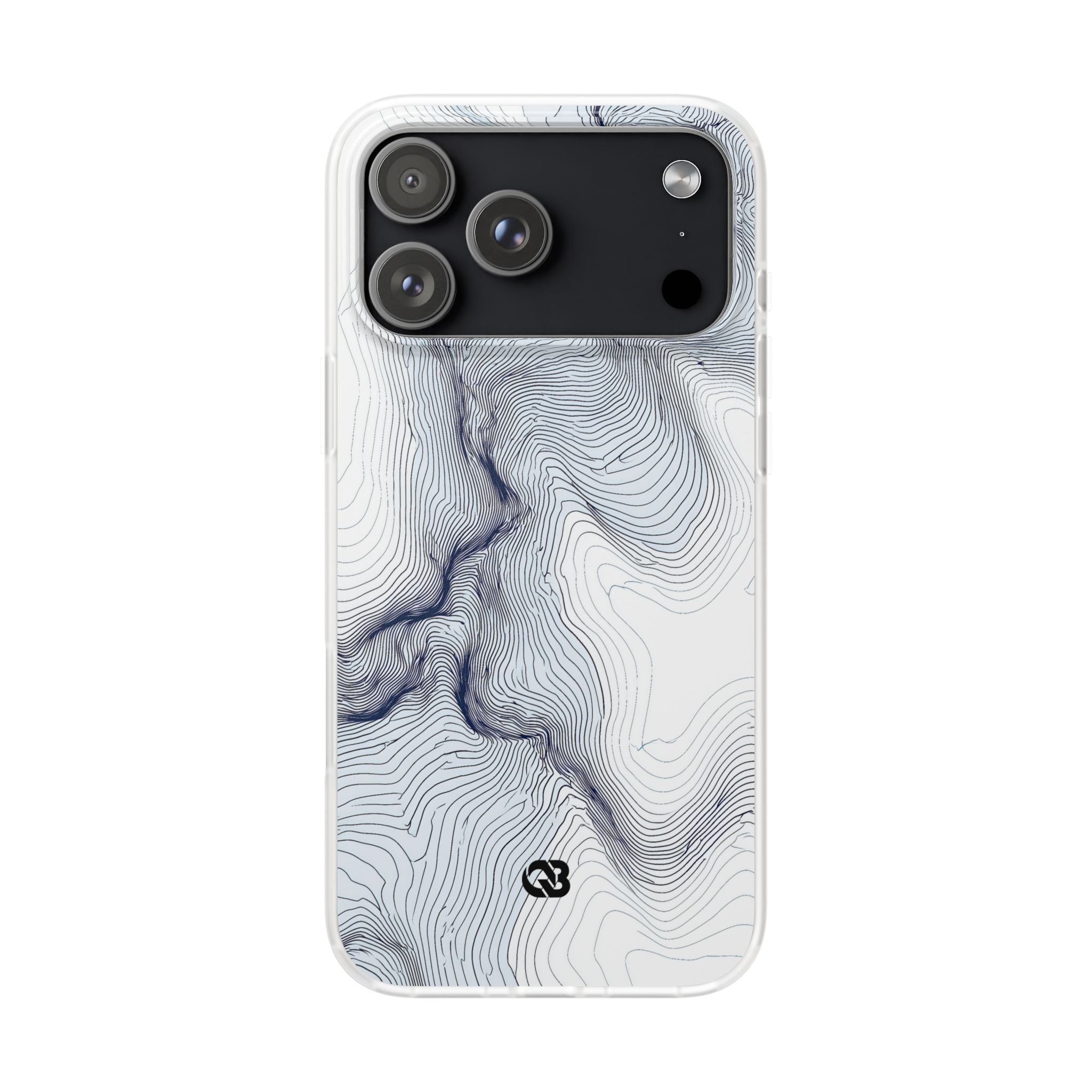 White Lite Phone Case for iPhone - Nordic Ridge Topo